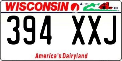 WI license plate 394XXJ