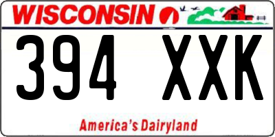 WI license plate 394XXK