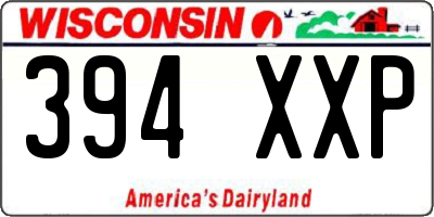 WI license plate 394XXP