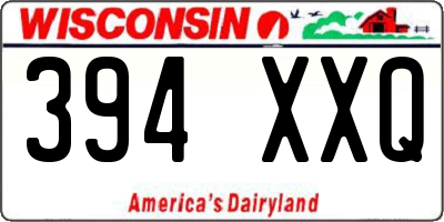 WI license plate 394XXQ