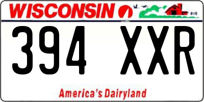 WI license plate 394XXR