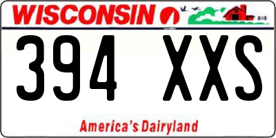 WI license plate 394XXS