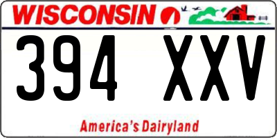 WI license plate 394XXV