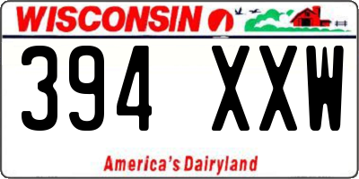 WI license plate 394XXW