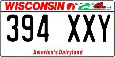 WI license plate 394XXY