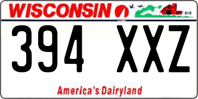 WI license plate 394XXZ