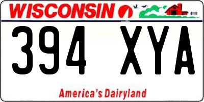 WI license plate 394XYA