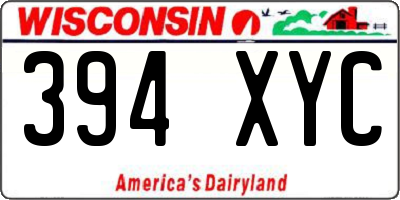 WI license plate 394XYC