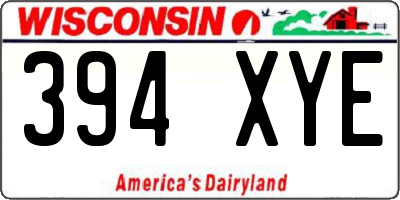 WI license plate 394XYE