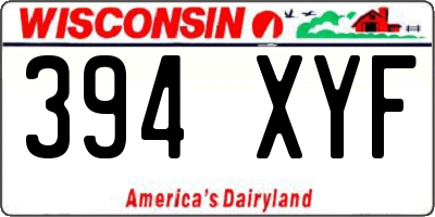 WI license plate 394XYF