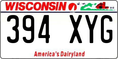 WI license plate 394XYG