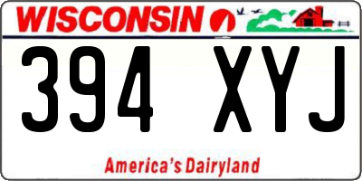 WI license plate 394XYJ