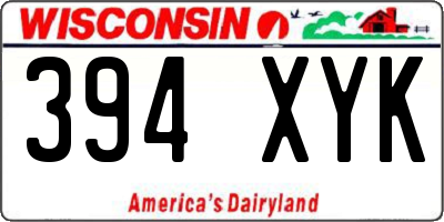 WI license plate 394XYK