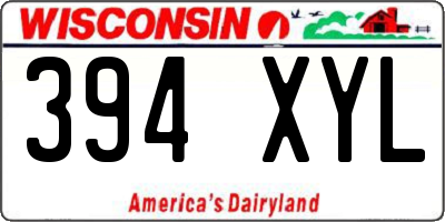 WI license plate 394XYL