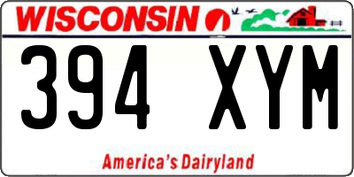 WI license plate 394XYM