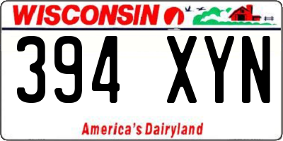 WI license plate 394XYN