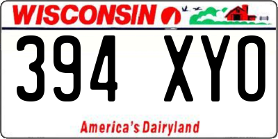 WI license plate 394XYO
