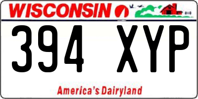 WI license plate 394XYP