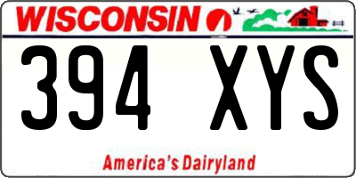 WI license plate 394XYS