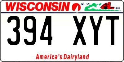 WI license plate 394XYT