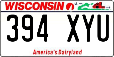 WI license plate 394XYU