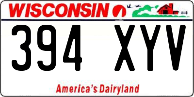 WI license plate 394XYV