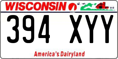 WI license plate 394XYY