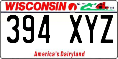 WI license plate 394XYZ