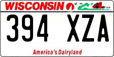 WI license plate 394XZA