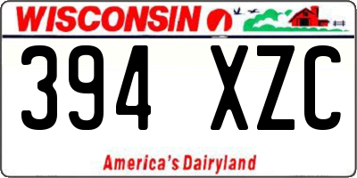 WI license plate 394XZC