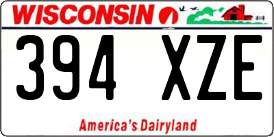 WI license plate 394XZE