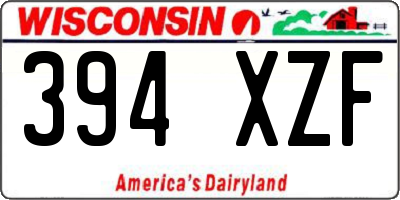 WI license plate 394XZF