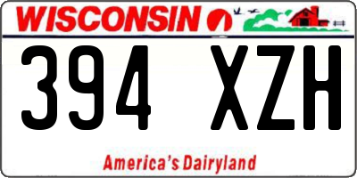 WI license plate 394XZH