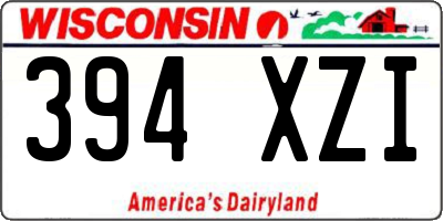 WI license plate 394XZI