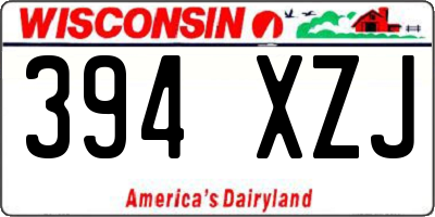 WI license plate 394XZJ