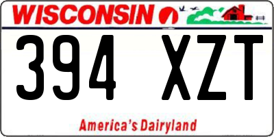 WI license plate 394XZT