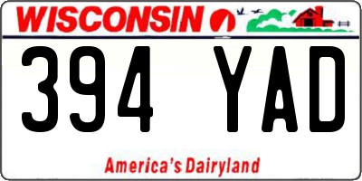 WI license plate 394YAD