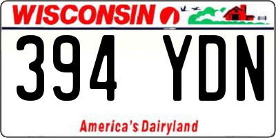WI license plate 394YDN