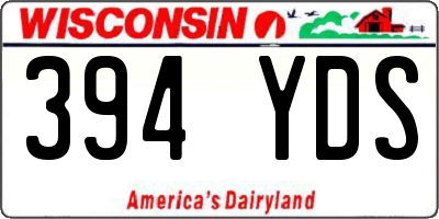WI license plate 394YDS