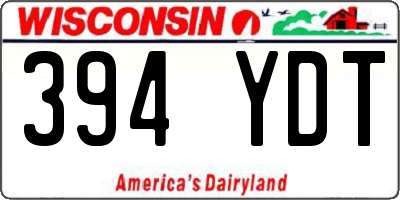 WI license plate 394YDT