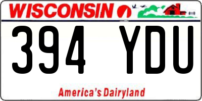 WI license plate 394YDU
