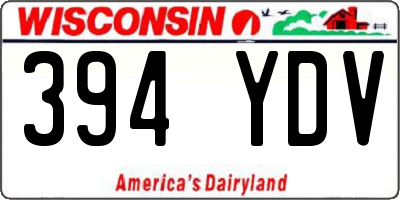 WI license plate 394YDV