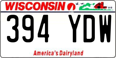 WI license plate 394YDW