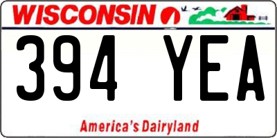 WI license plate 394YEA