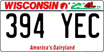 WI license plate 394YEC