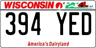 WI license plate 394YED
