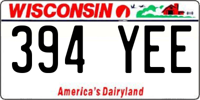 WI license plate 394YEE