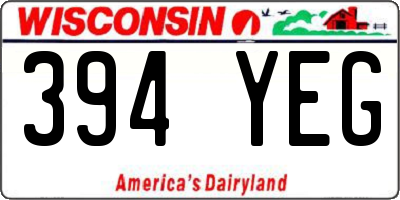 WI license plate 394YEG