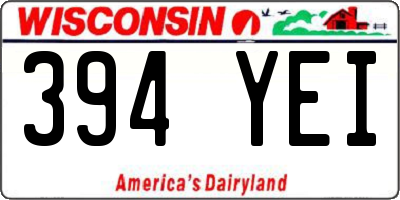WI license plate 394YEI