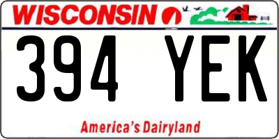 WI license plate 394YEK